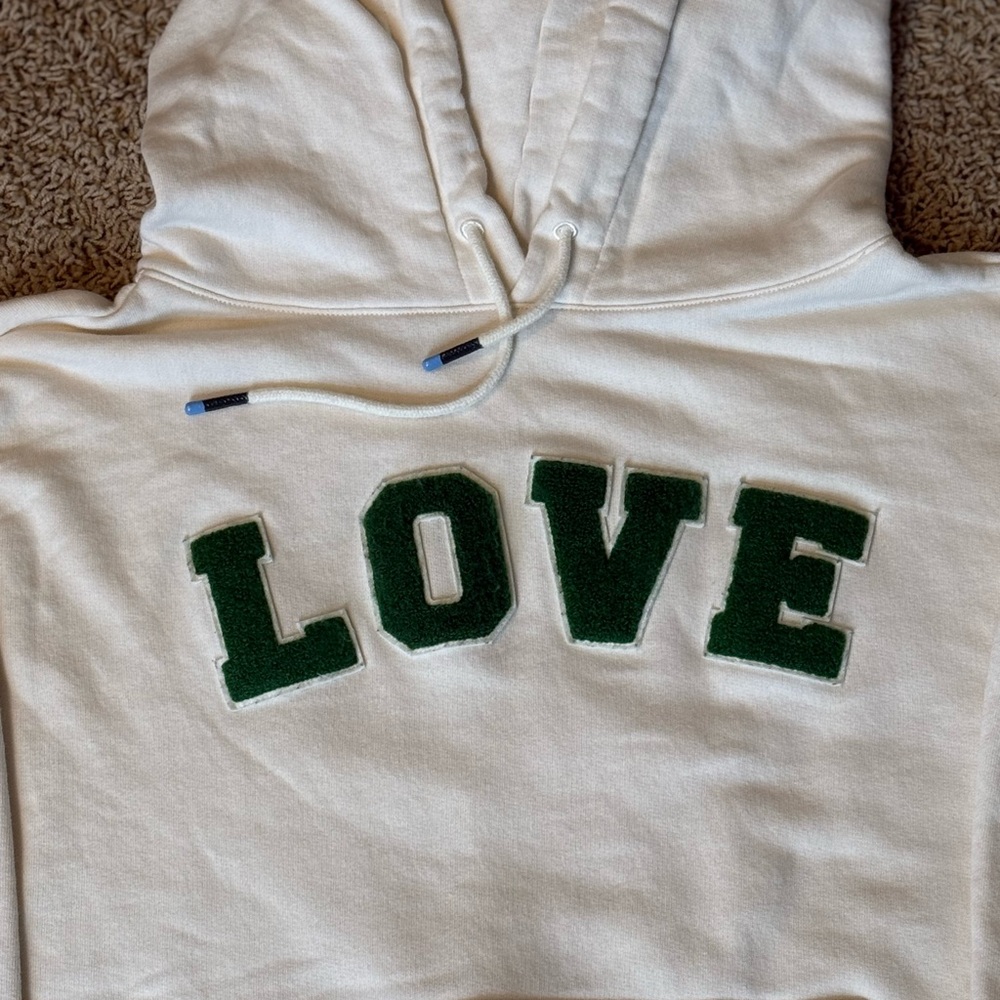 Tory Sport Cream Hoodie with Green Lettering - Picture 2 of 9
